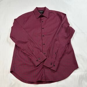 Bonobos Men’s Red Black Small Check Button Down Shirt Medium Excellent
